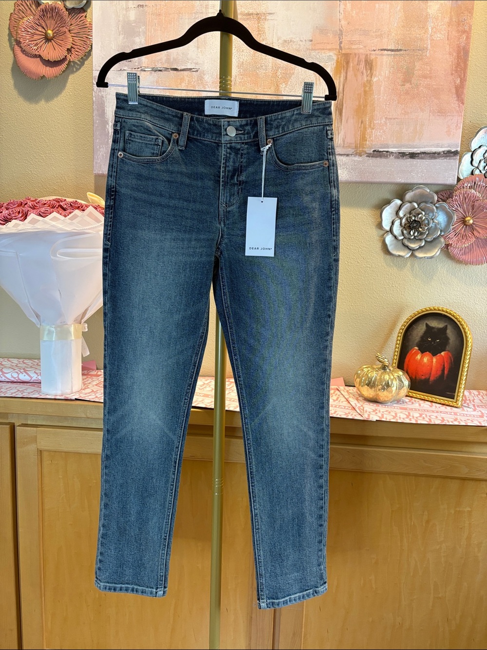 Dear John Straight Leg Jeans in Medium Blue Wash